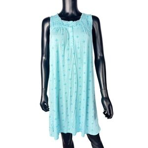 Croft & Barrow Intimates Blue Snowflake Sleeveless Nightgown‎ Sleepwear M